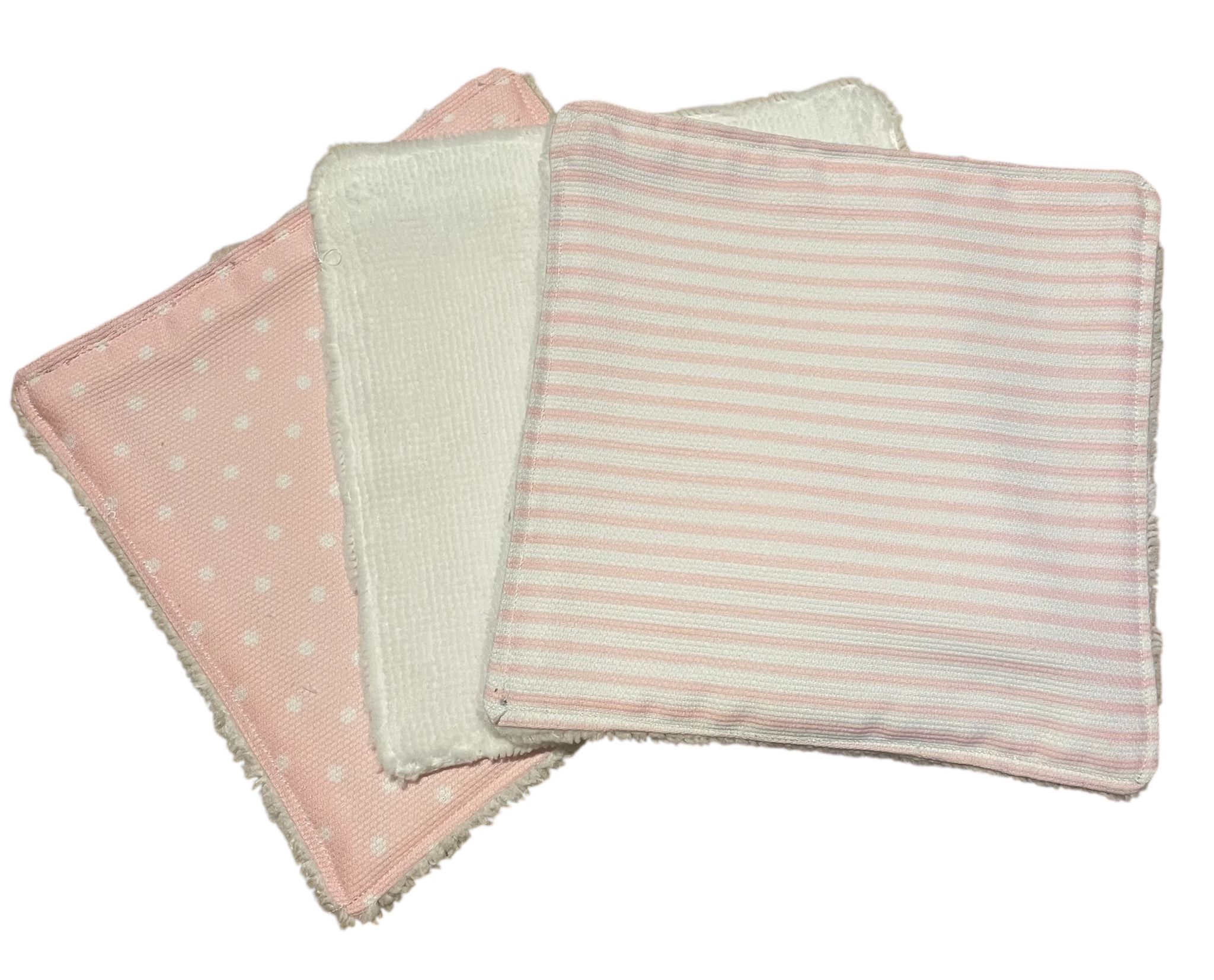 Lot de 3 lingettes démaquillantes lavables – Coton et fibre de bambou – Fait main